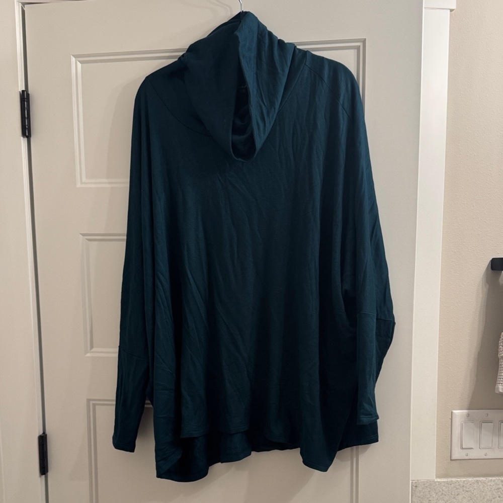 Yana K Draped Hooded Oversized Cowl neck  - dark green, one size fits all